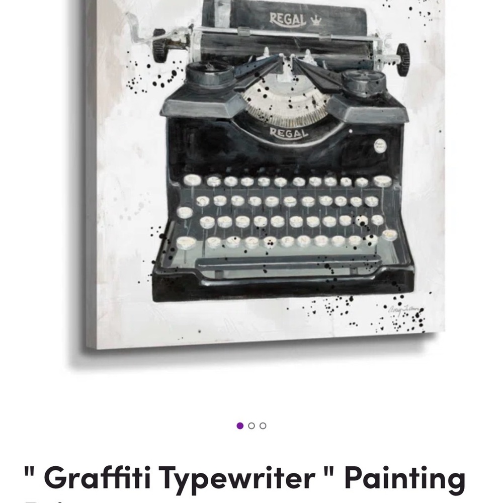 Red Barrel Studio Vintage Typewriter Art in Black and Gray.